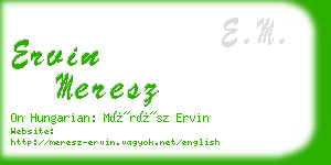 ervin meresz business card